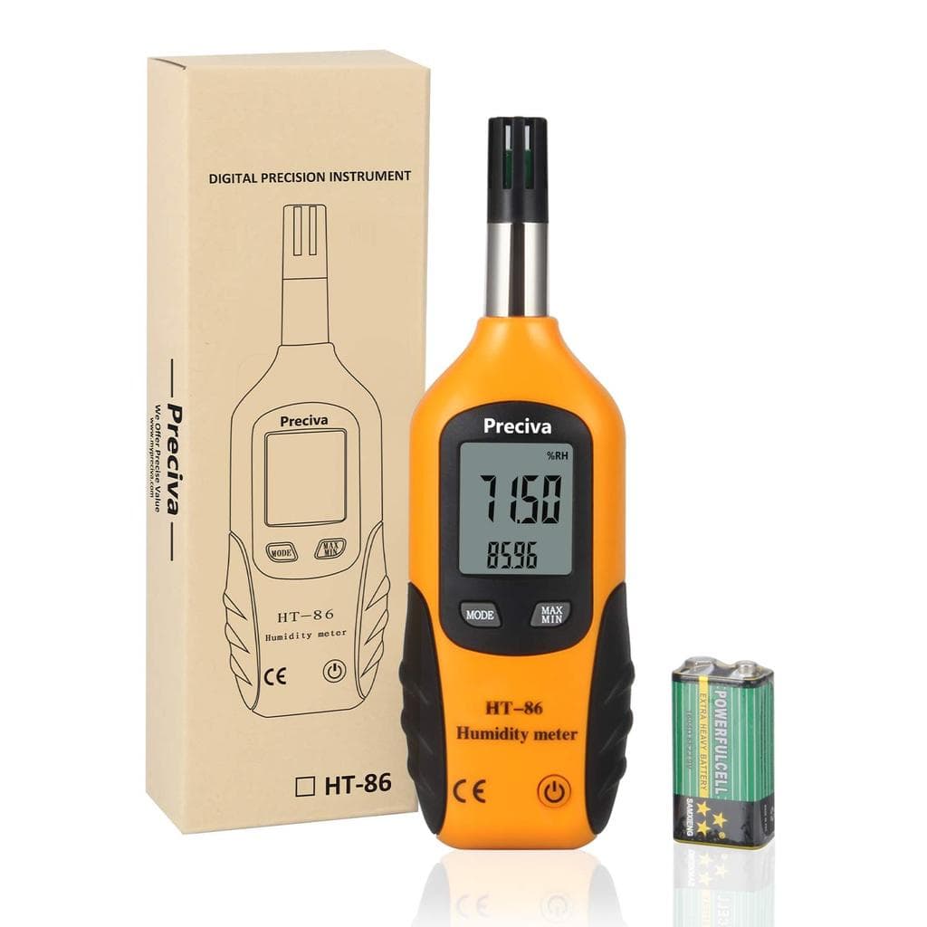 Termo-Higrômetro Digital Preciva, Medidor de Temperatura e Umidade Mini com LCD, com Medição de Ponto de Orvalho e Tempe