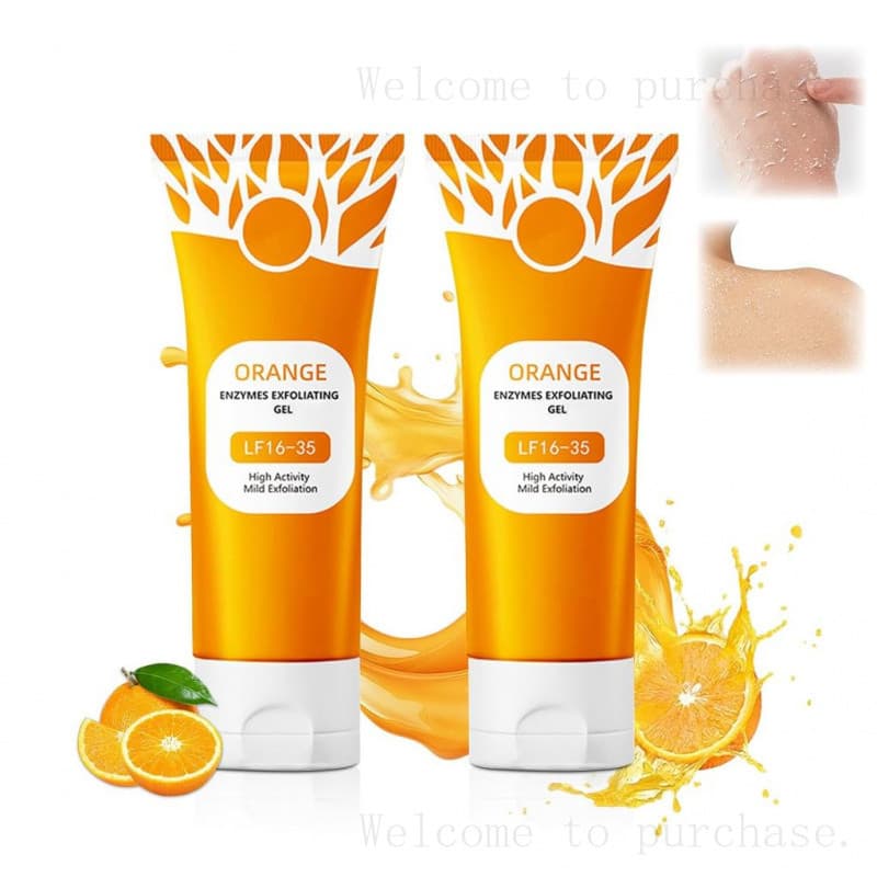 2 Peças de Gel Esfoliante Laranja para Rosto e Corpo, Gel Esfoliante e de Limpeza 2026, Esfoliante Laranja para Poros, L