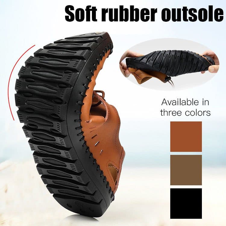 [Conforto Garantido] Sandálias Masculinas Casuais/Calçados de Couro/Ventilados/Tamanho Grande/Sandálias/Masculinas/Leve/