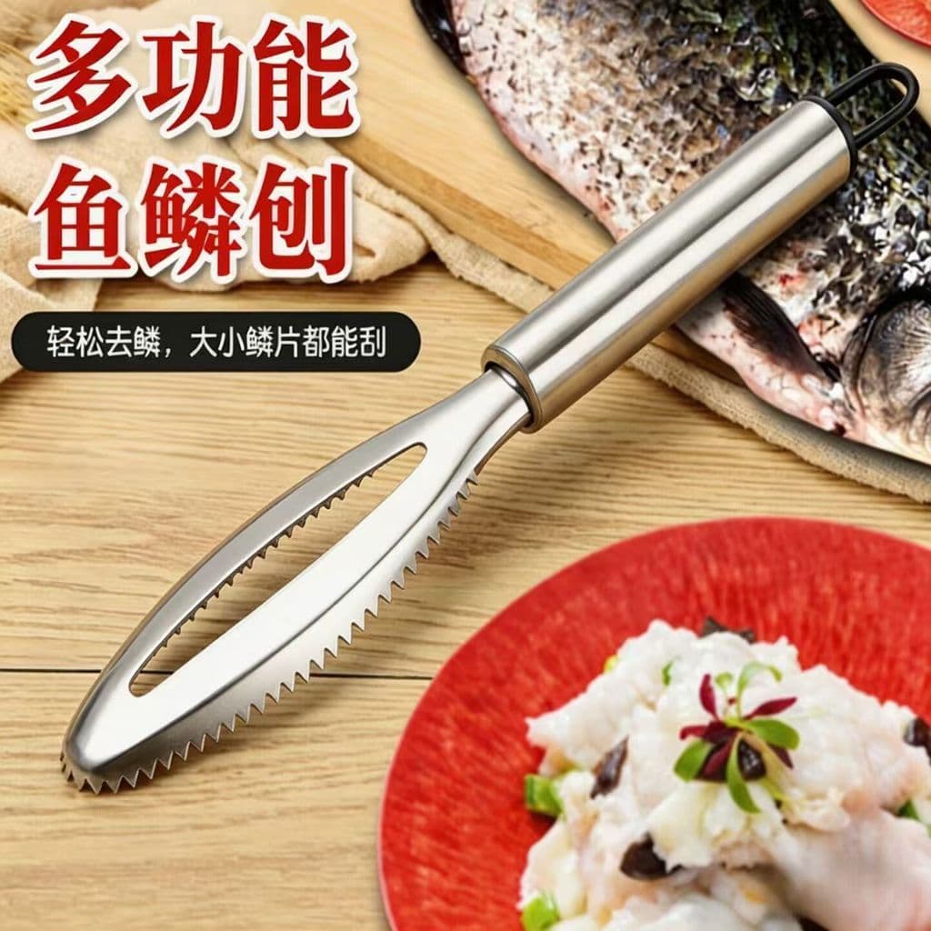 Utensílio de cozinha manual multifuncional para remover escamas de peixe, raspador de escamas de peixe para uso doméstic