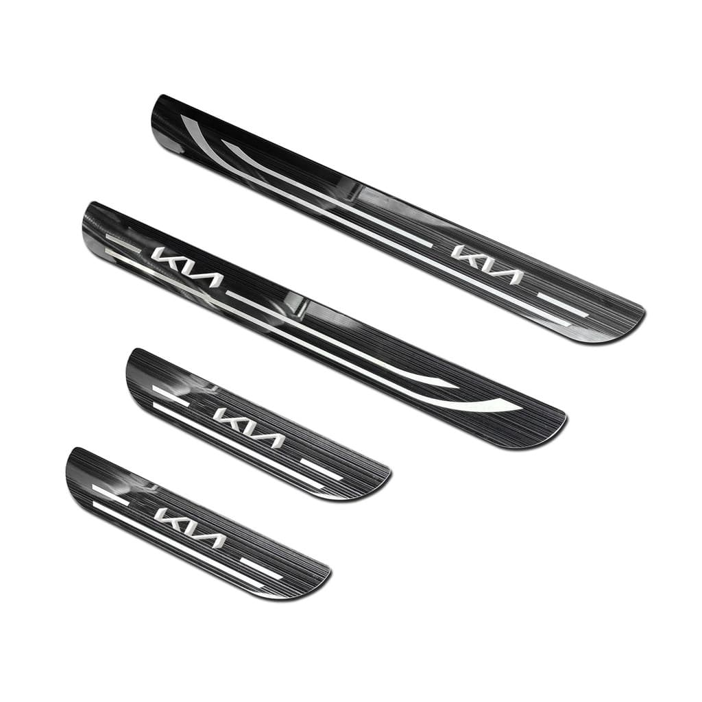 Aço Inoxidável Guarnição de Soleira Proteção de Porta de Carro para KIA Niro, Conjunto de 4 peças