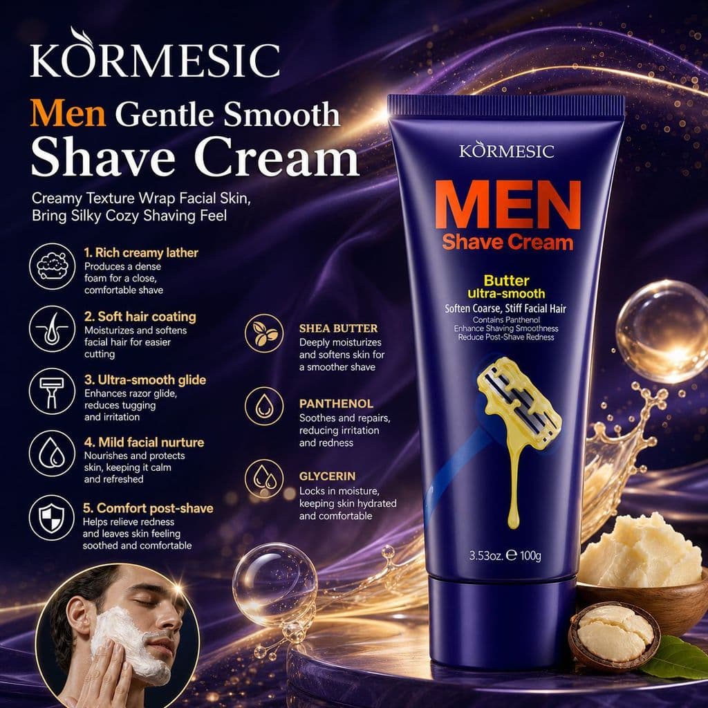 Creme suavizante de algodão, amortecimento corporal, camada de superfície masculina, barbear, suavizante, grosso, duro,