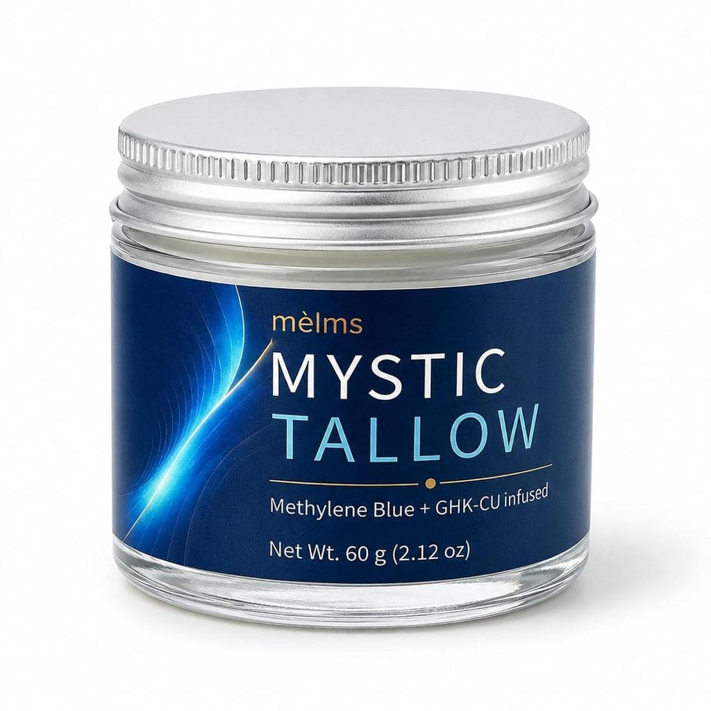 Creme para os Olhos com Sebo de Carne Bovina Melms Mystic para Cuidado da Área dos Olhos com Aparência Cansada |   Azul