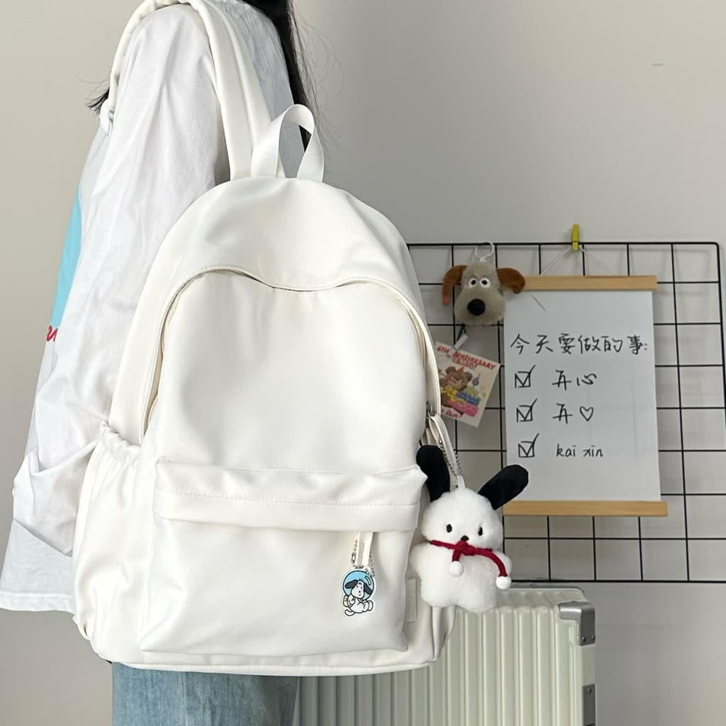 Bolsa Escolar Feminina Estudantes Universitários Estilo Japonês Minimalista Cor Sólida Simples E Versátil ins Mochila De