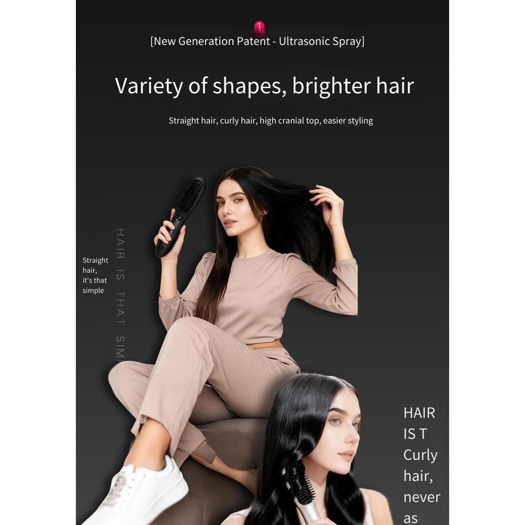 2026 novo estilo Spray nutritivo íon negativo sem fio pente de cabelo óleo essencial carregamento dupla utilização portá