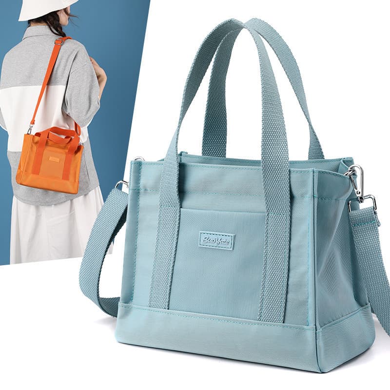 2024 novo estilo senhoras pequena bolsa quadrada simples cor sólida bolsa de lona Casual All-Match bolsa de ombro moda C