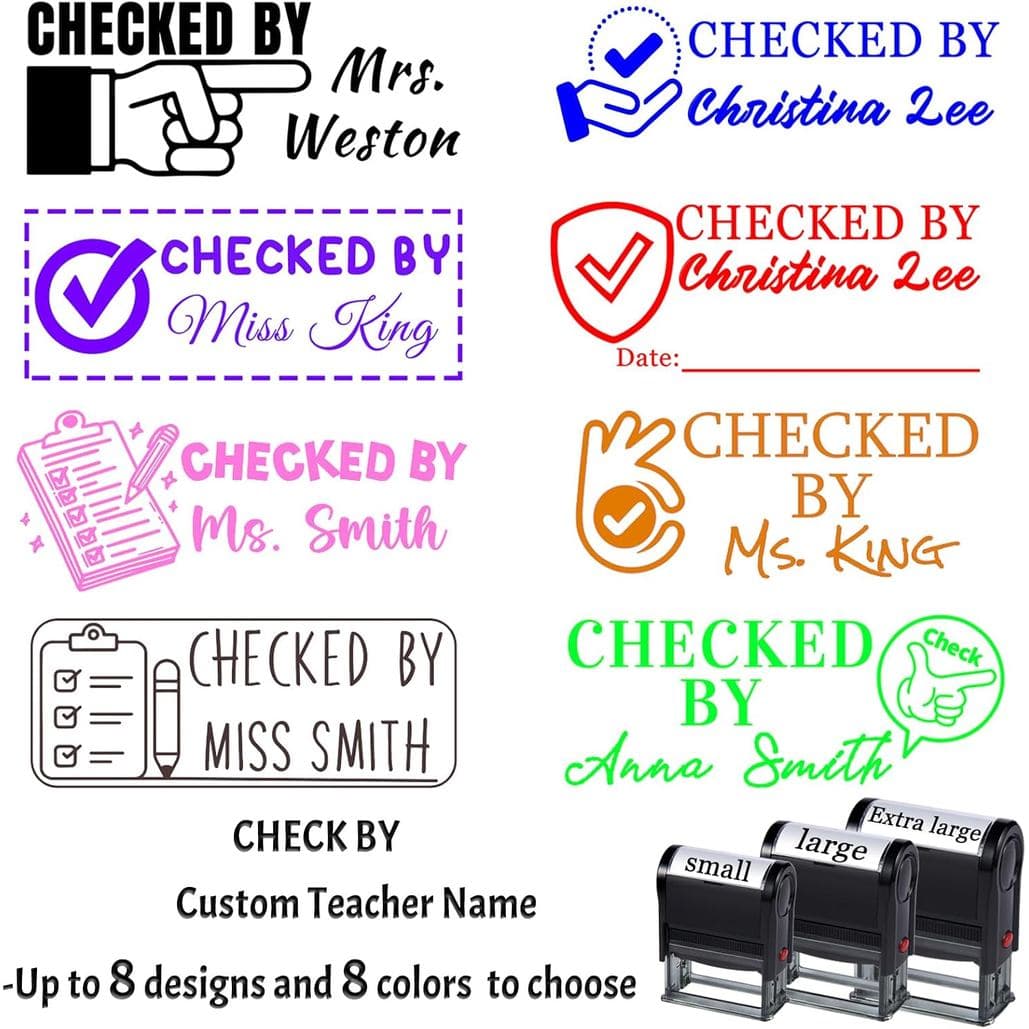 Carimbos Personalizados Autoentintados para Professores, Carimbos de Verificação para Sala de Aula, Carimbos Personaliza