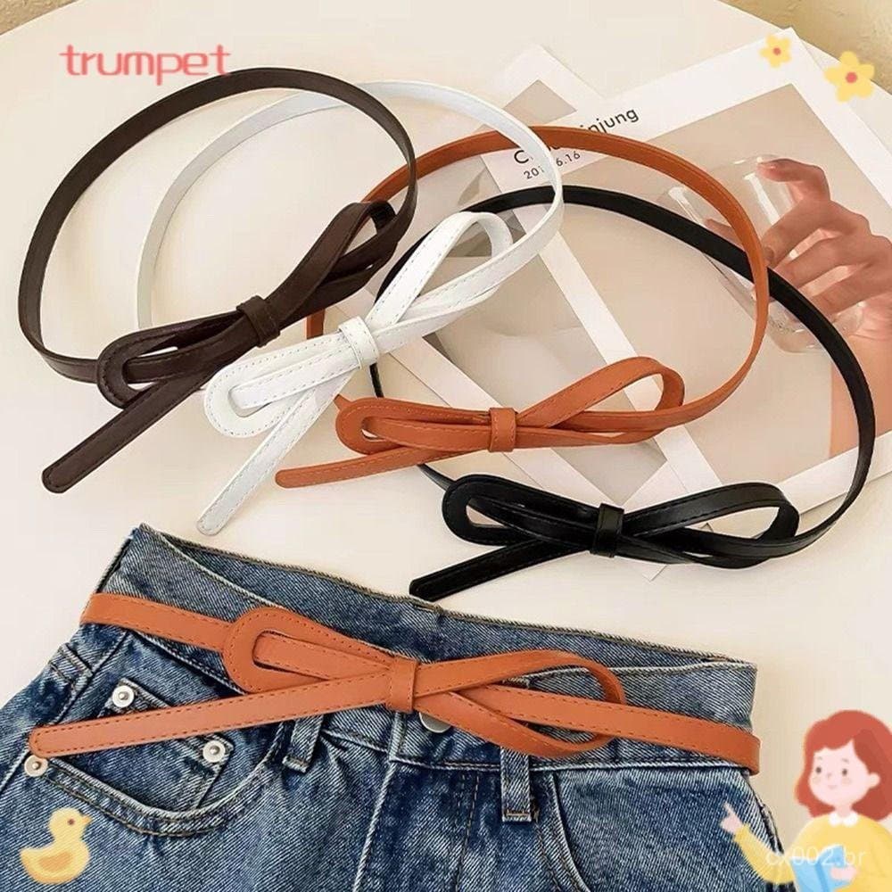 Cinto Feminino TRUMPET , Ajustável Com Fivela De Liga , Alças Finas De Couro Sintético Y2k Fino