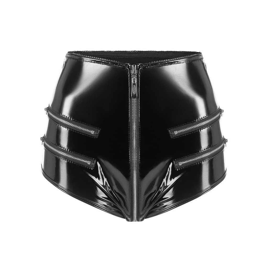 Shorts eróticos modeladores de couro sintético PVC de alto brilho, com abertura na virilha, sem odor e com tamanho preci