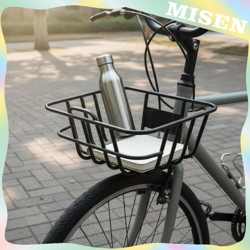 [Misen] Cesta De Bicicleta De Fio De Metal Fácil De Instalar Frontal De Grande Capacidade Antideformação Para Compras ,