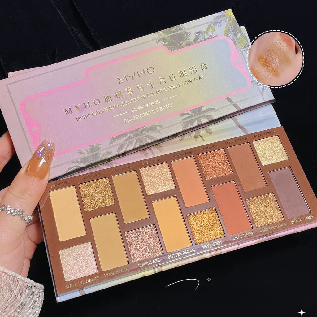 Paleta de sombras de 16 cores peroladas foscas combinação diária Commuter namoro festa de estudante All-Match