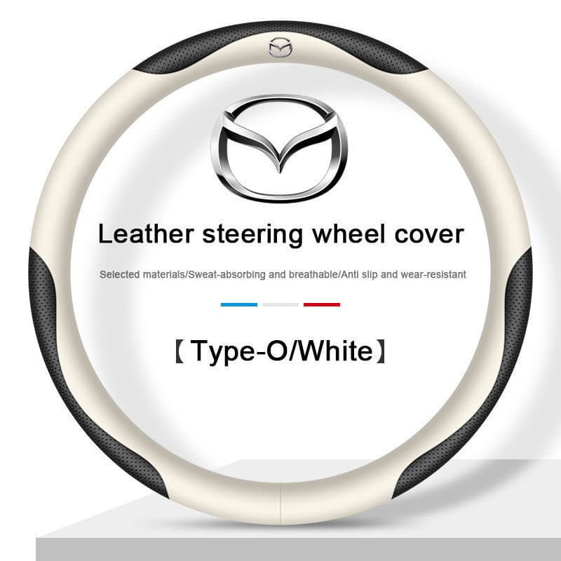 Capa de Volante Ultra-Fina de Couro para Carro com Antiderrapante e Absorção de Suor, Adequada para Mazda 6 3 2 Cx3 Cx5
