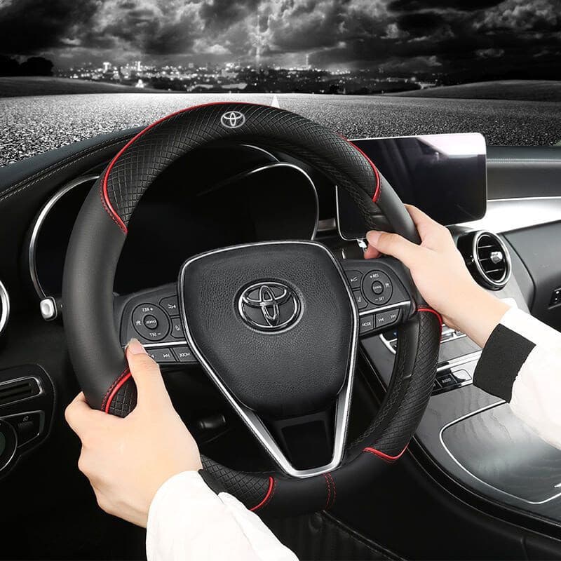 [Novo] Capa de Volante de Couro para Toyota Camry Corolla Tacoma Hilux Vios Yaris Hiace Avanza, Novo Design Ultra-Fino e