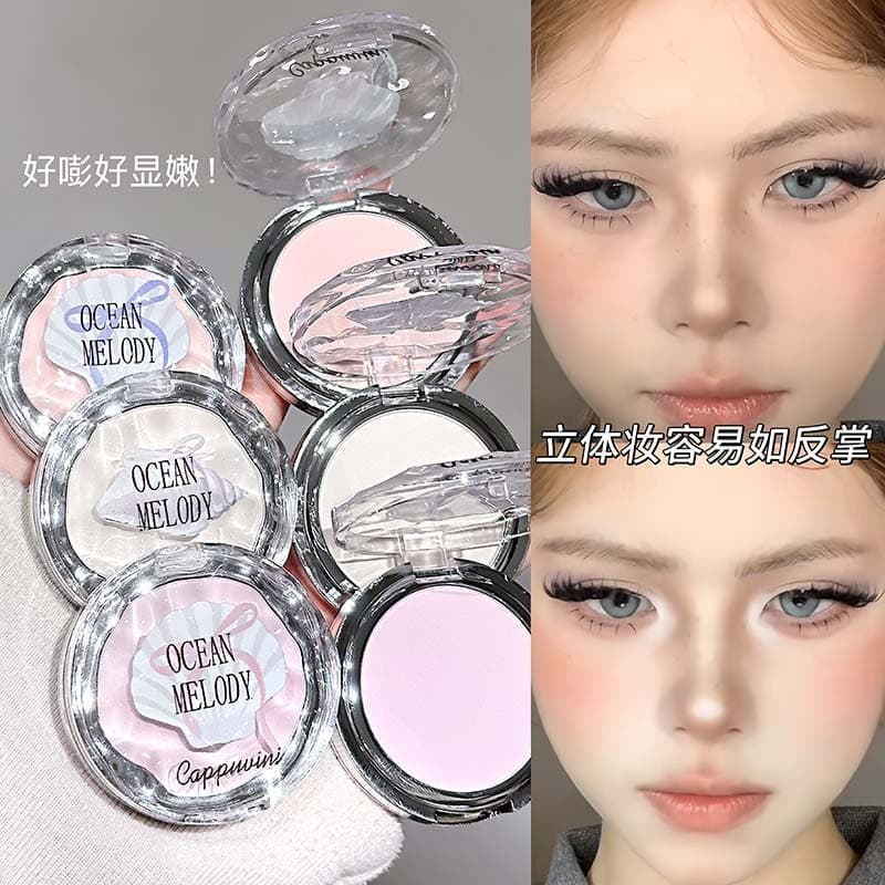 CAPPUVINI natural alto brilho em pó fino iluminando expansão Facial paleta monocromática natural tridimensional