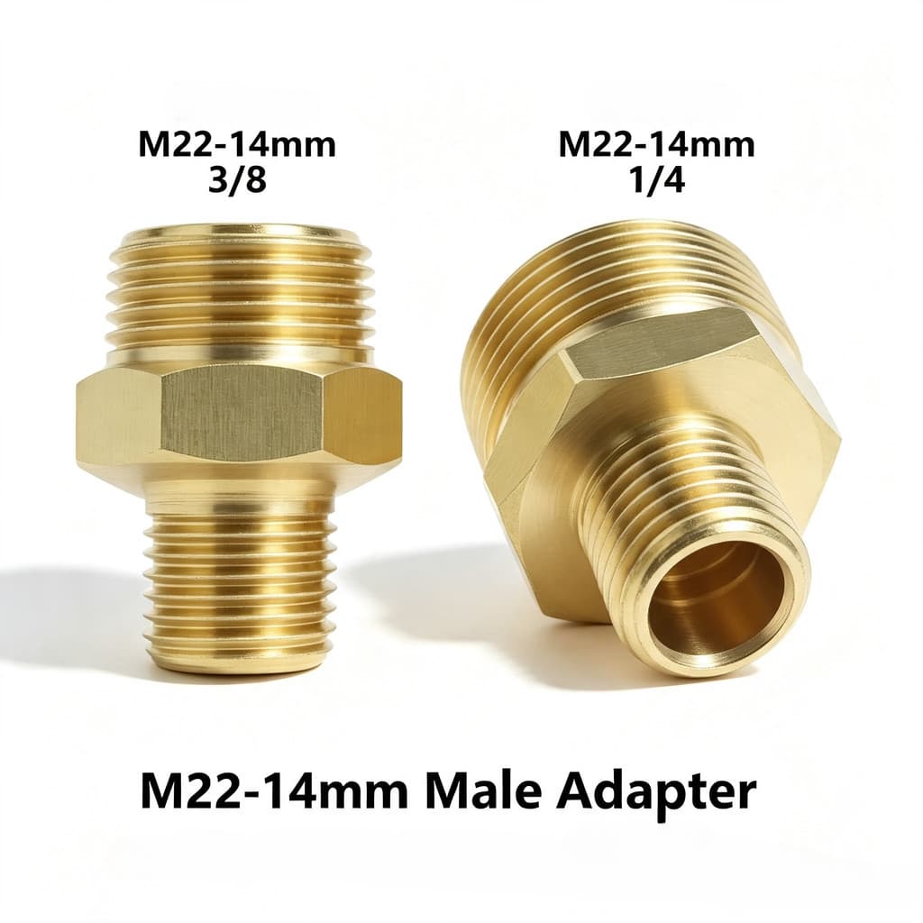 Adaptador De Acoplamento Para Lavadora De Pressão De Latão M22-14mm Macho Conector 3/8 E 1/4 4500 PSI Encaixe De Manguei
