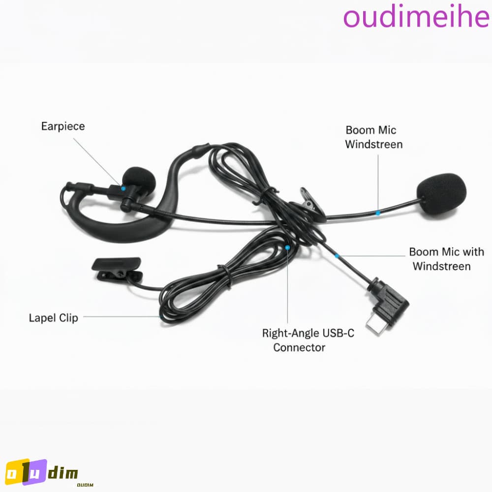 Fones De Ouvido Intra-Auriculares OUDIMEIHE , Fone Para Árbitro De Interface Tipo C Com Redução De Ruído , Auricular