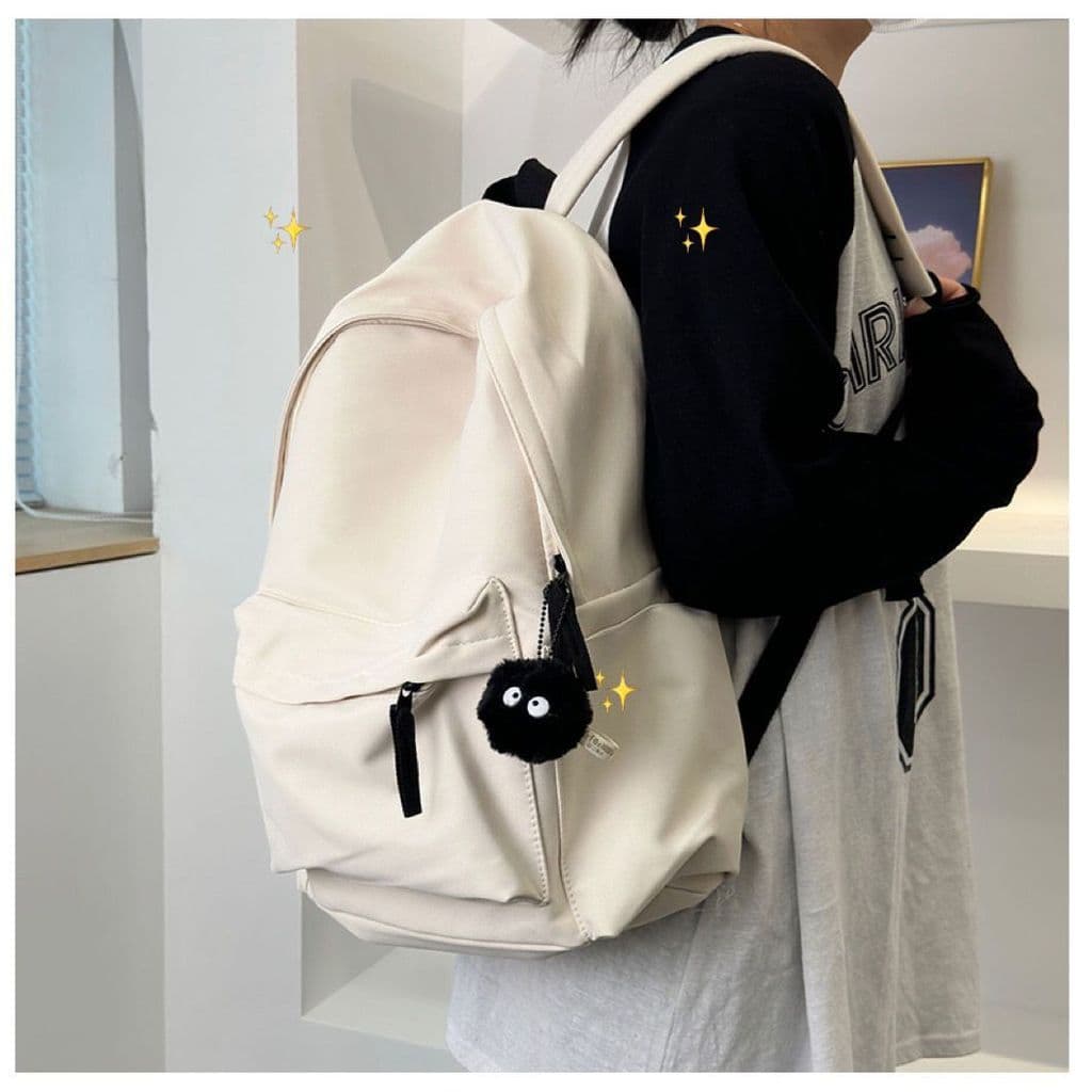 Versão coreana ins estilo simples cor sólida mochila feminina estudante universitário grande capacidade saco de escola b