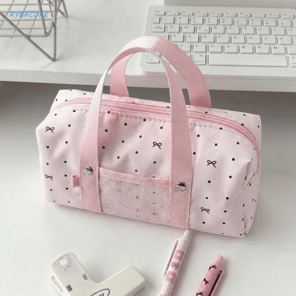 Estojo De Lápis De Bolinhas Estrela RYBACURE , Bolsa Portátil Com Estampa De Arco , Organizador De Papelaria Durável