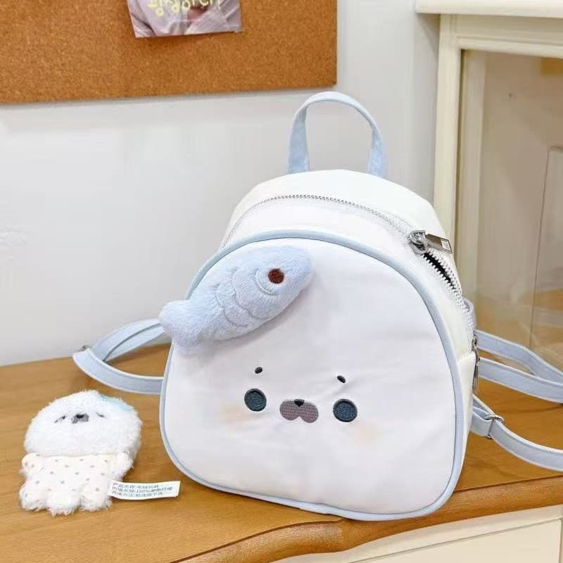 Mochila de Foca Fofa e Adorável, Bolsa de Alta Estética para o Dia a Dia, Presente para Meninas