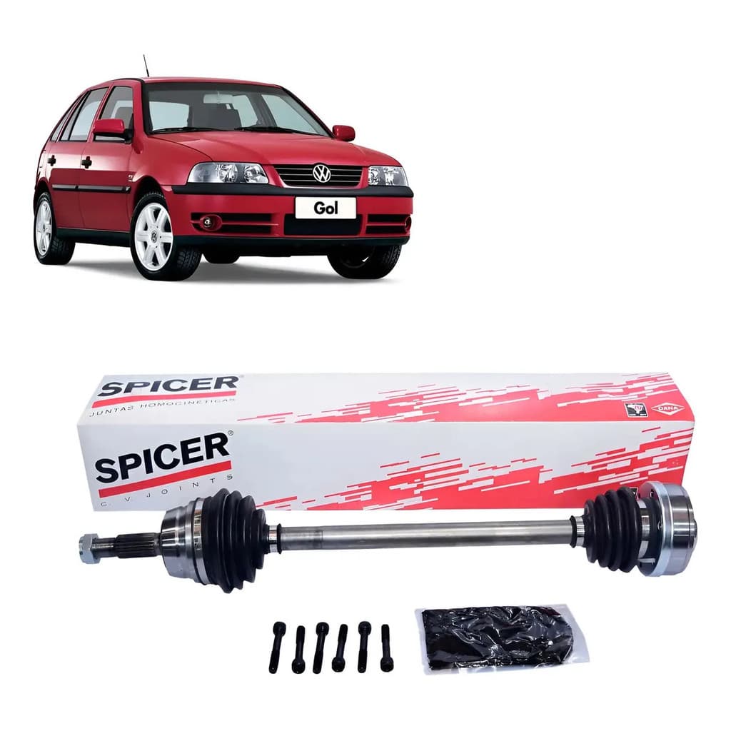Semieixo Homocinético Direito Dana Spicer 952042HD VW Gol Parati 1.0 8V 16V 1997 a 2007 Sem ABS 22 Dentes