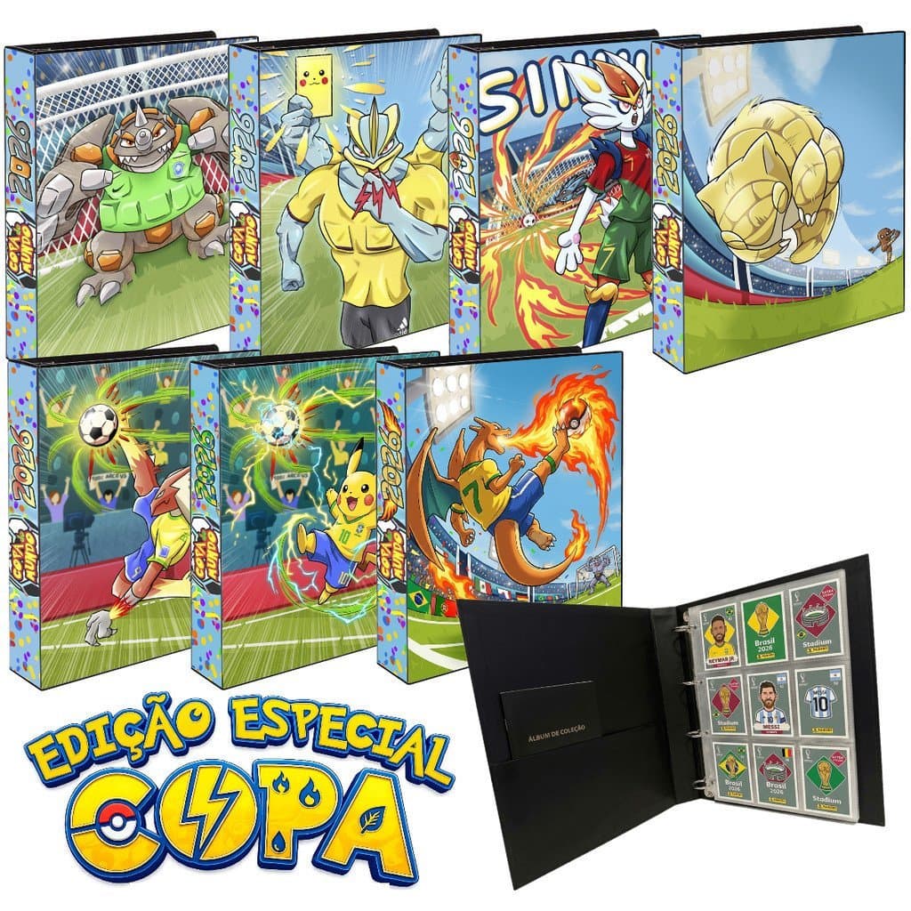 Álbum Fichário Porta Figurinhas Copa do Mundo 2026 Capa Dura Pasta Colecionador Organizador Cards