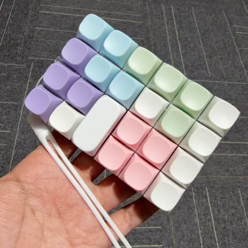 26/21/7 Teclas Botão De Dedo Anti-stress Brinquedos Teclado Mecânico Keycaps Escritório Descompressão Calmante Chaveiro