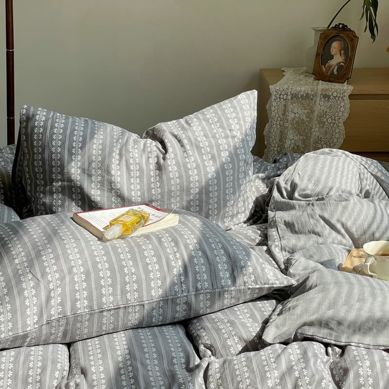Macio ceroso simples estilo elegante algodão conjunto de quatro peças puro algodão Retro Jacquard colcha capa pode dormi