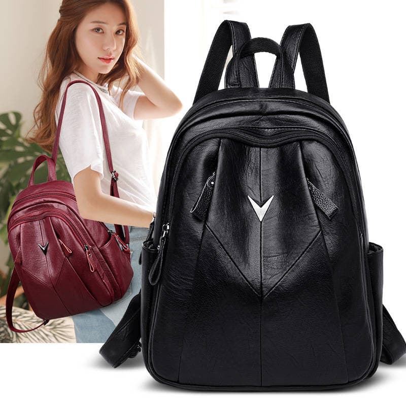 Mochila de couro macio PU moda feminina 2026 novo estilo All-Match viagem feminina mochila de grande capacidade à prova
