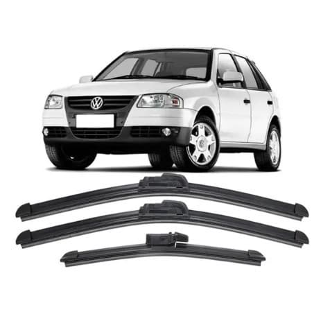 Kit 3 Palhetas Limpador De Parabrisa Dianteiro + traseiro Volkswagen Gol G4 2005 2006 2007 2008 2009 2010 2011 2012