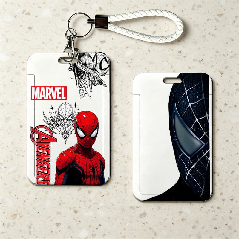 Capa De Cartão Retrátil Anti-Perda Do Homem-Aranha Porta-Crachá De Chaveiro Seguro Para Deslocamento Diário E Vida No