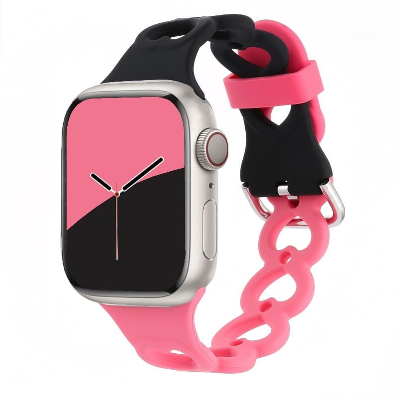 Amor Oco Pulseira De Silicone Para Apple Watch 46mm 42mm 44mm 40mm 41mm 49mm 45mm 38mm Banda iWatch Série 11 10 9 8 7 6