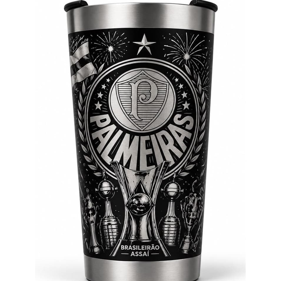 Copo Térmico Personalização em 360 Graus 473 ML Personalizado PALMEIRAS