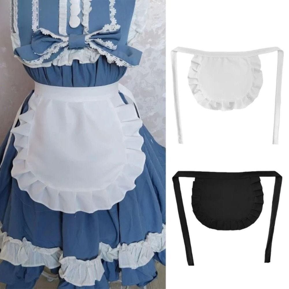 MIOSHOP Avental De Cintura , 1 Peça , Preto E Branco , Fantasia De Cosplay , Aventais De Cozinha , Garçonete , Estilo Em