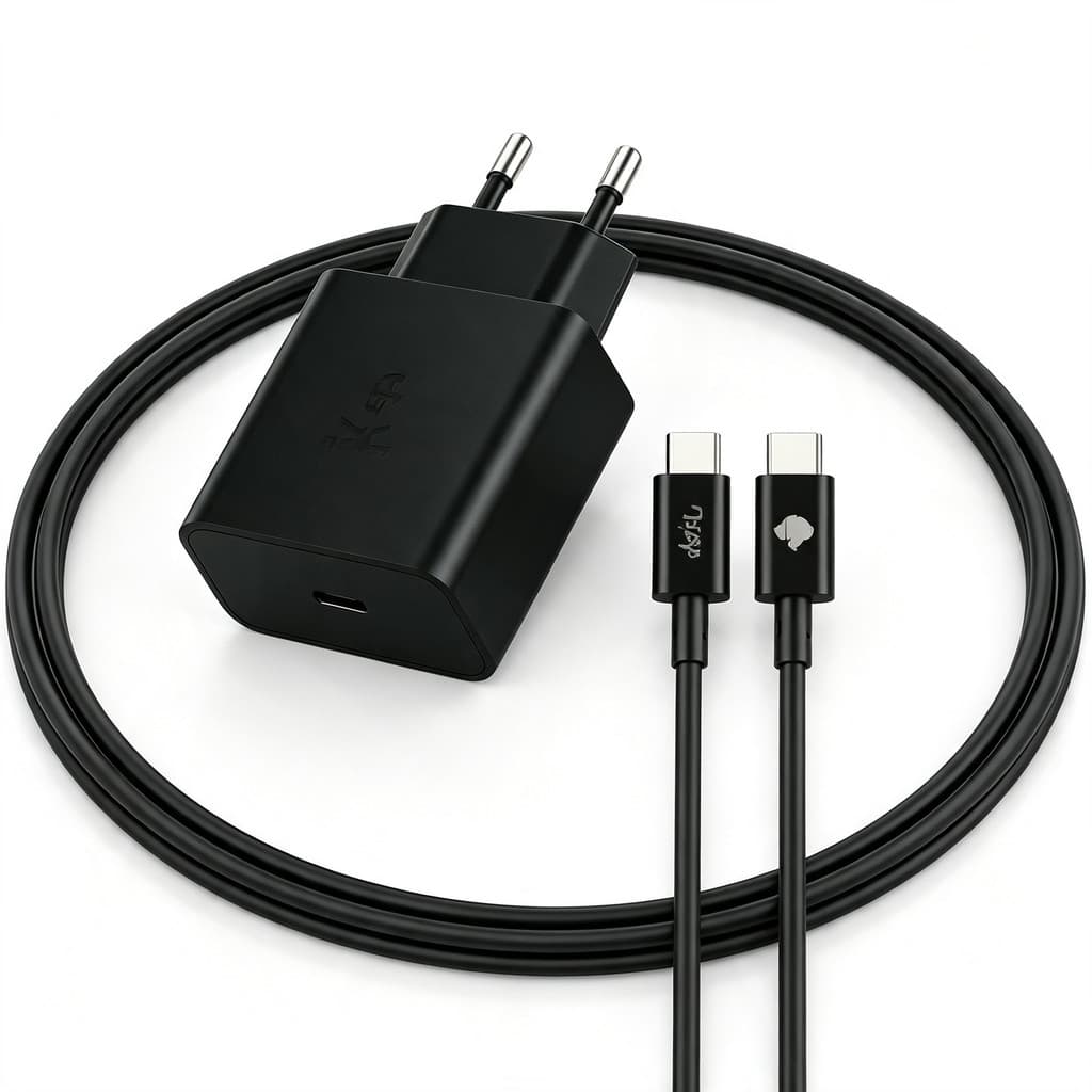 Carregador Turbo USB-C GaN 65W, Carregamento Rápido para Celular e Notebook, Inclui Cabo Tipo C, Tomada Padrão Brasil