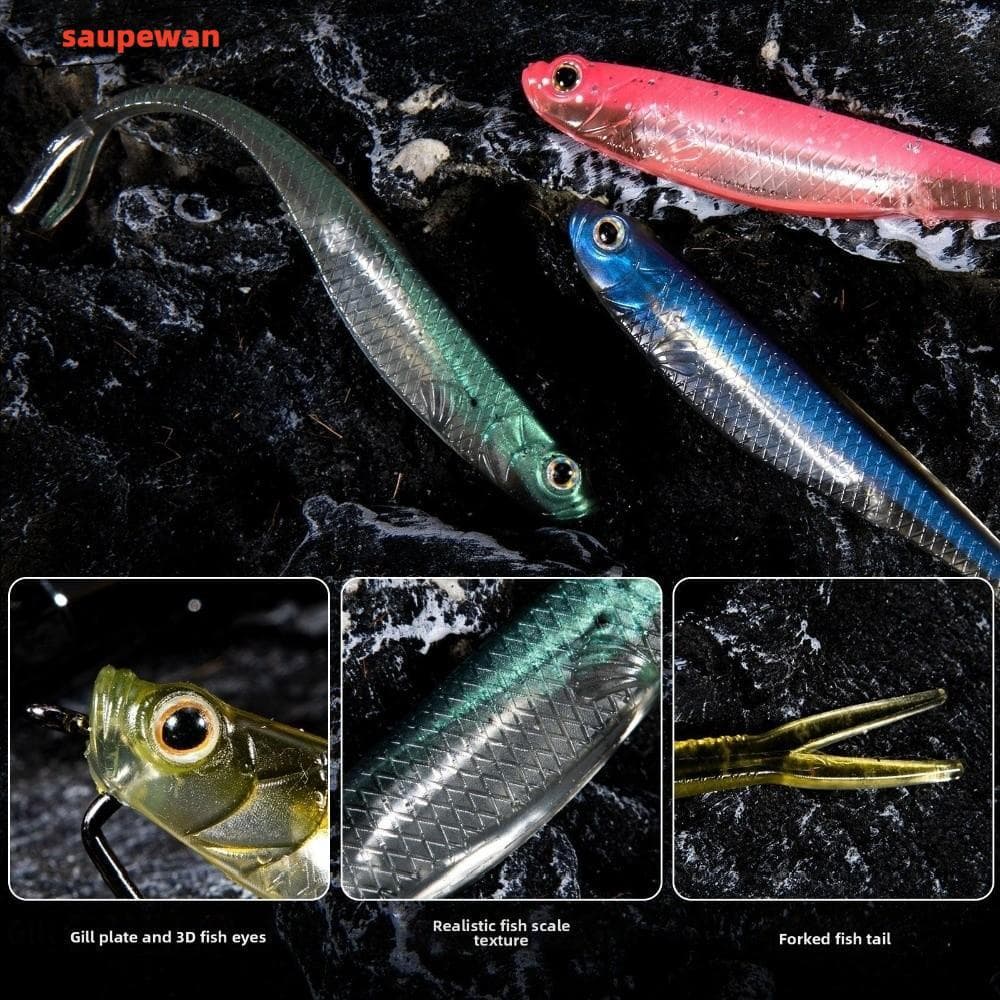Iscas De Silicone Macio SAUPEWAN , 5 Unidades De Pacote Com 3.9g De Peso Pesca , Isca Artificial De 100 Mm De Compriment