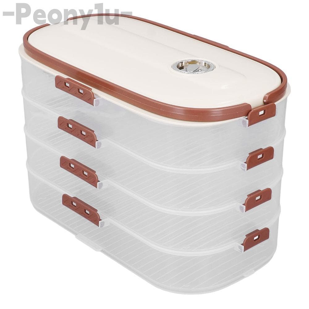 Caixa De Armazenamento De Bolinho PEONY , Recipiente Alimentos Com Tampa Hermética De 4 Camadas Biscoitos PP