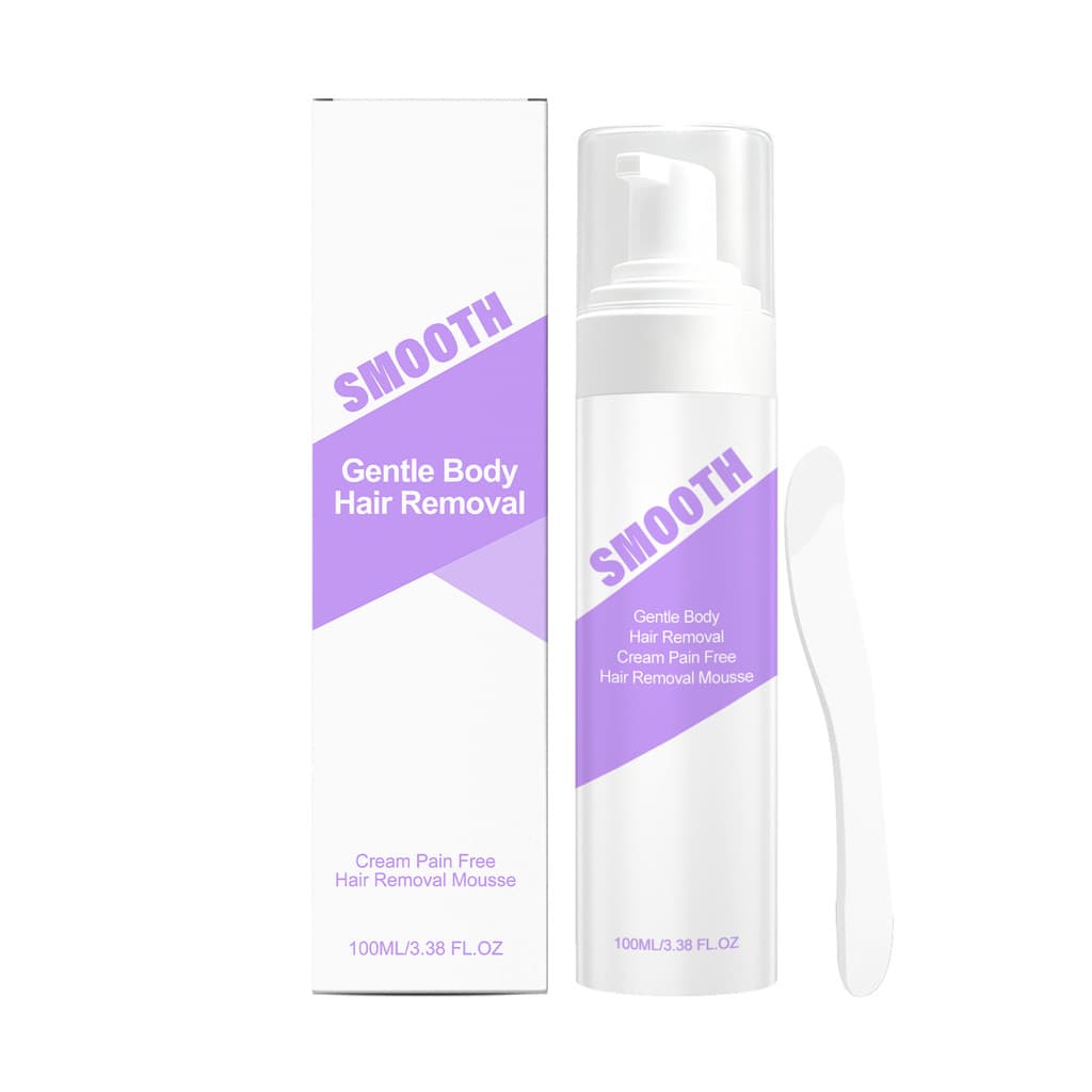 Mousse depilatória suave e calmante com espuma fina, fácil de limpar, adequada para várias áreas do corpo, mousse depila