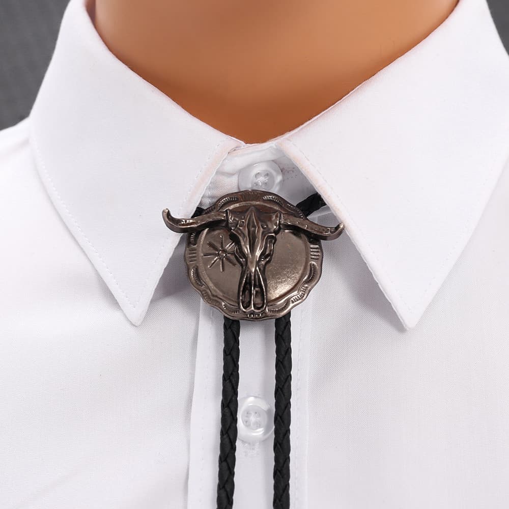 Simples Retro vaca crânio Polo gravata colar masculino feminino estilo ocidental camisa Link gravata borboleta colar de