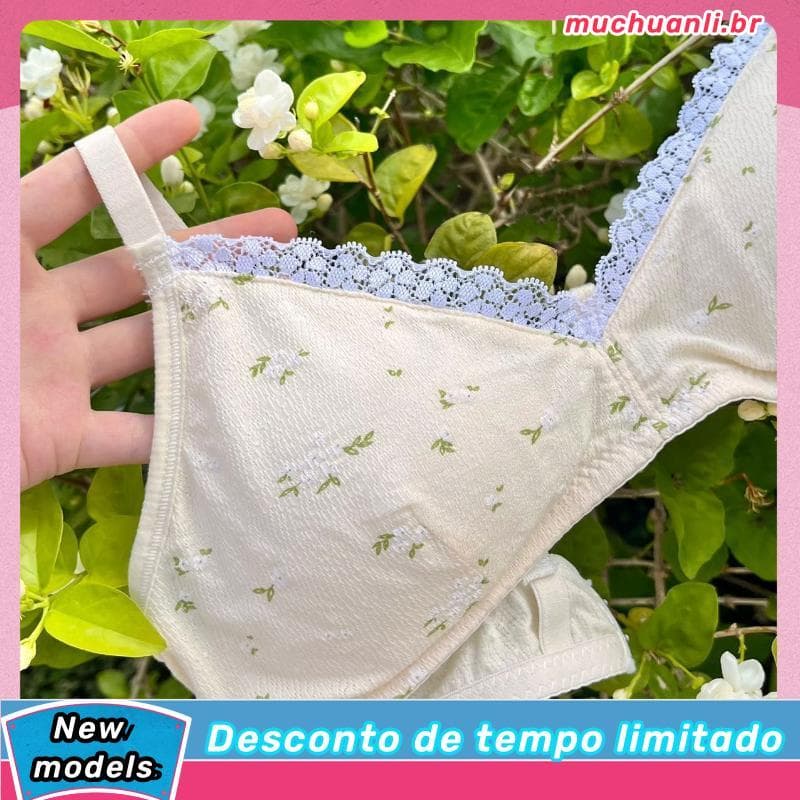 Menina estudante sem costura roupa interior fina feminino pequeno peito plano sutiã doce fresco renda confortável sutiã