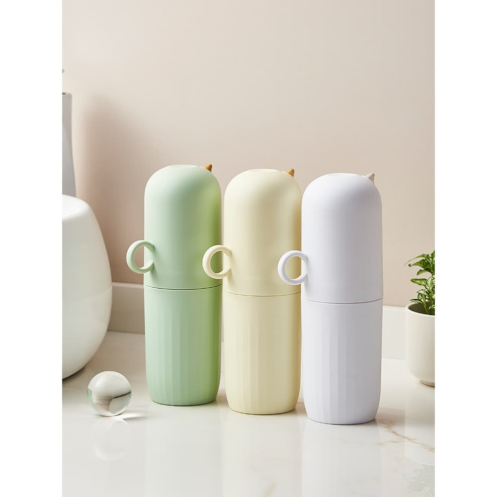 Caixa de armazenamento de pasta de dente para viagem, copo portátil para escova de dentes de Hotel, balde de armazenamen