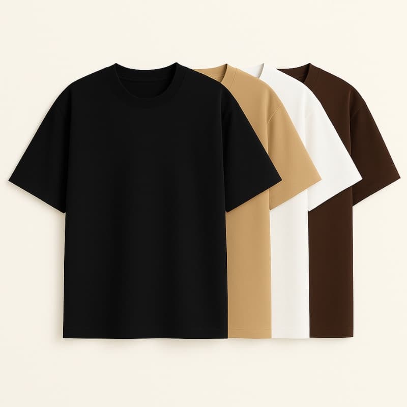 Kit 4 Camisetas Masculinas Básicas Oversized Estilo Streetwear