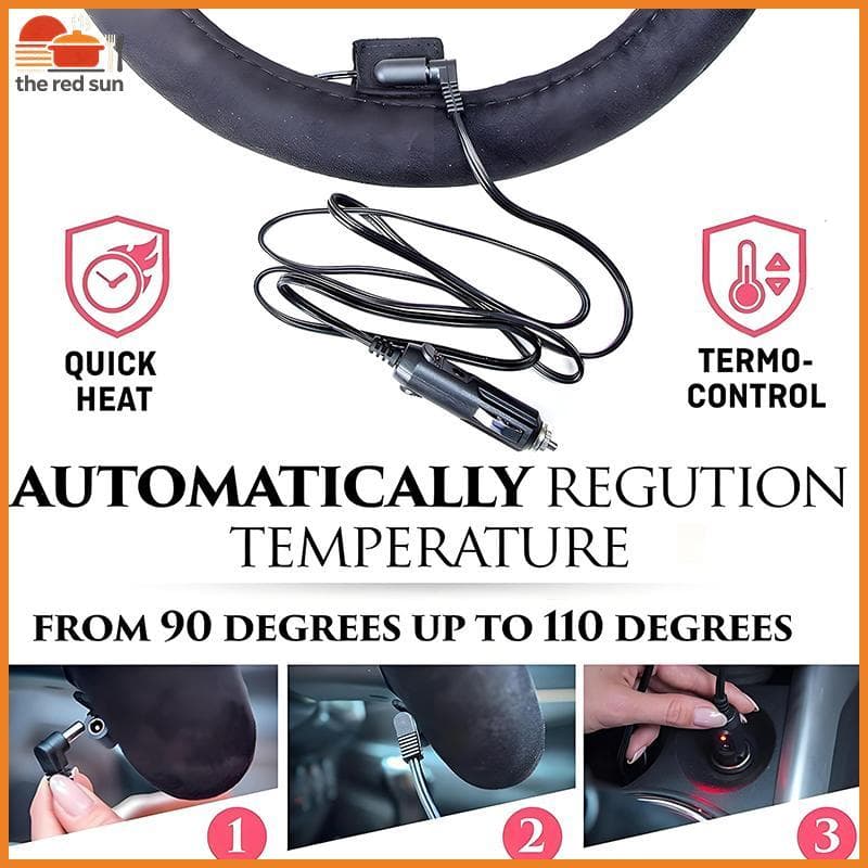 TSBR 12V Capa De Volante Aquecida Quente No Inverno Ajuste Universal Protetor Exterior Para Carros Trus Acessórios Do Ca