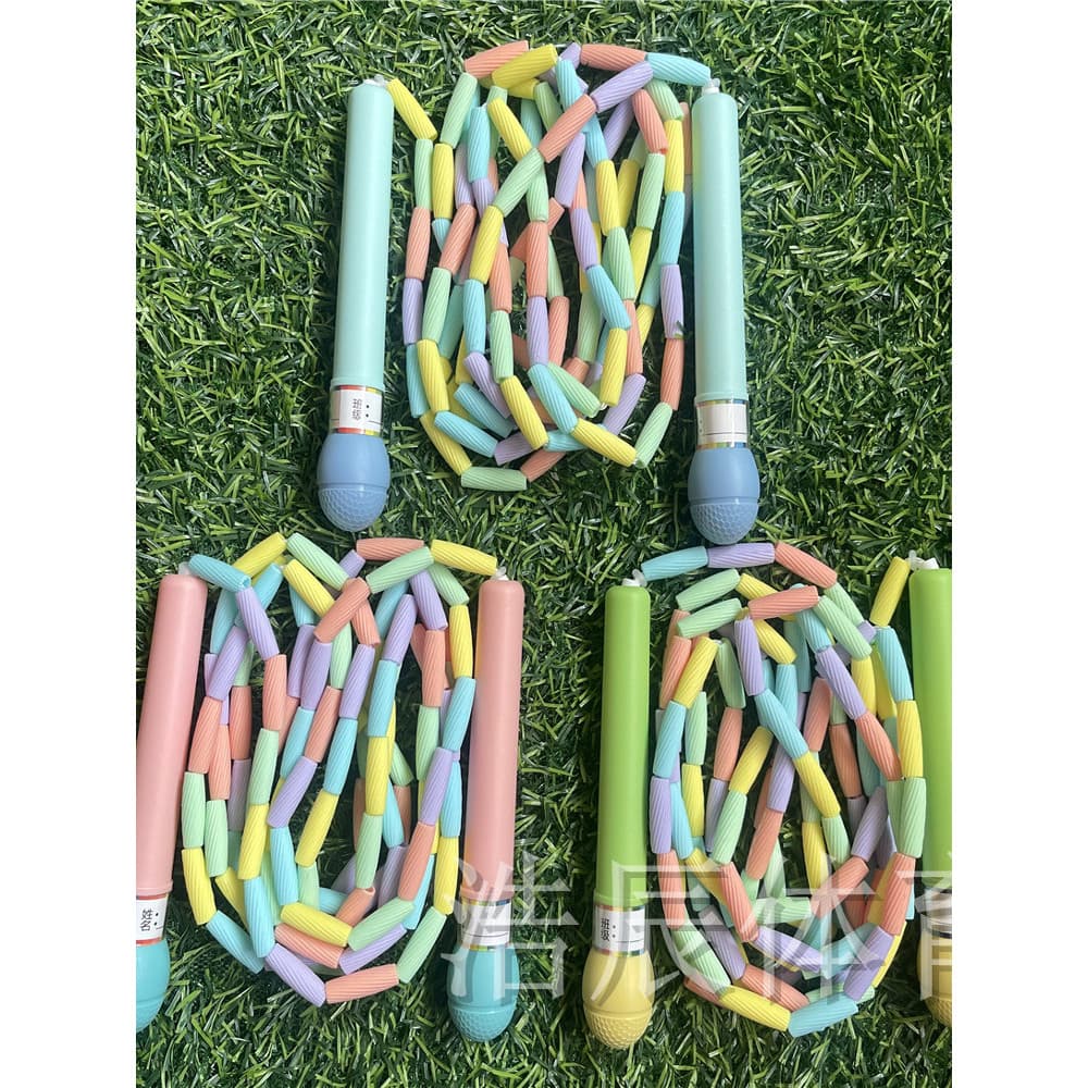 Multicolorido fantasia macio bambu estudantes do ensino fundamental dedicado crianças pular corda sem nós jardim de infâ