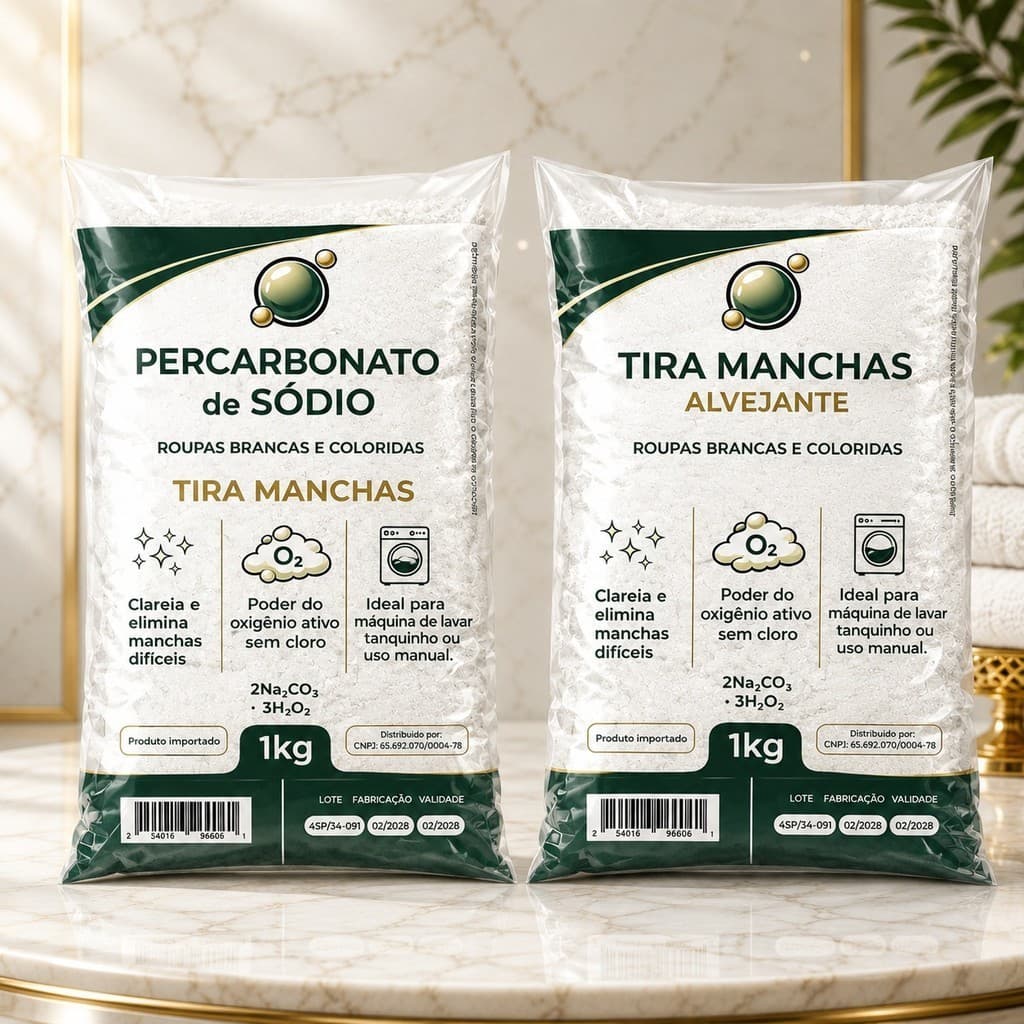 Alvejante Tira manchas 1kg + Percarbonato de sódio 1kg