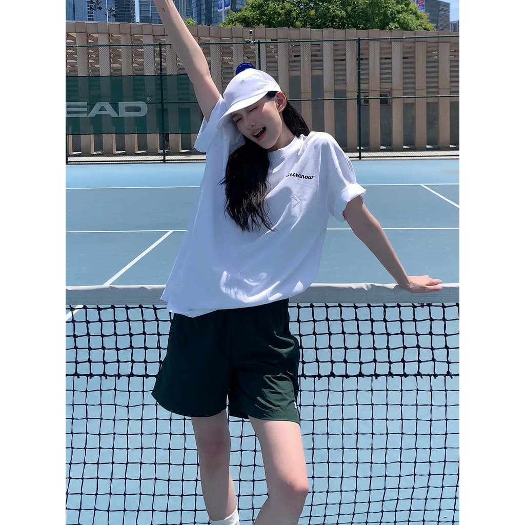 Seevanow tênis esportes shorts feminino ao ar livre correndo shorts masculino fenda lateral verão absorção de umidade se