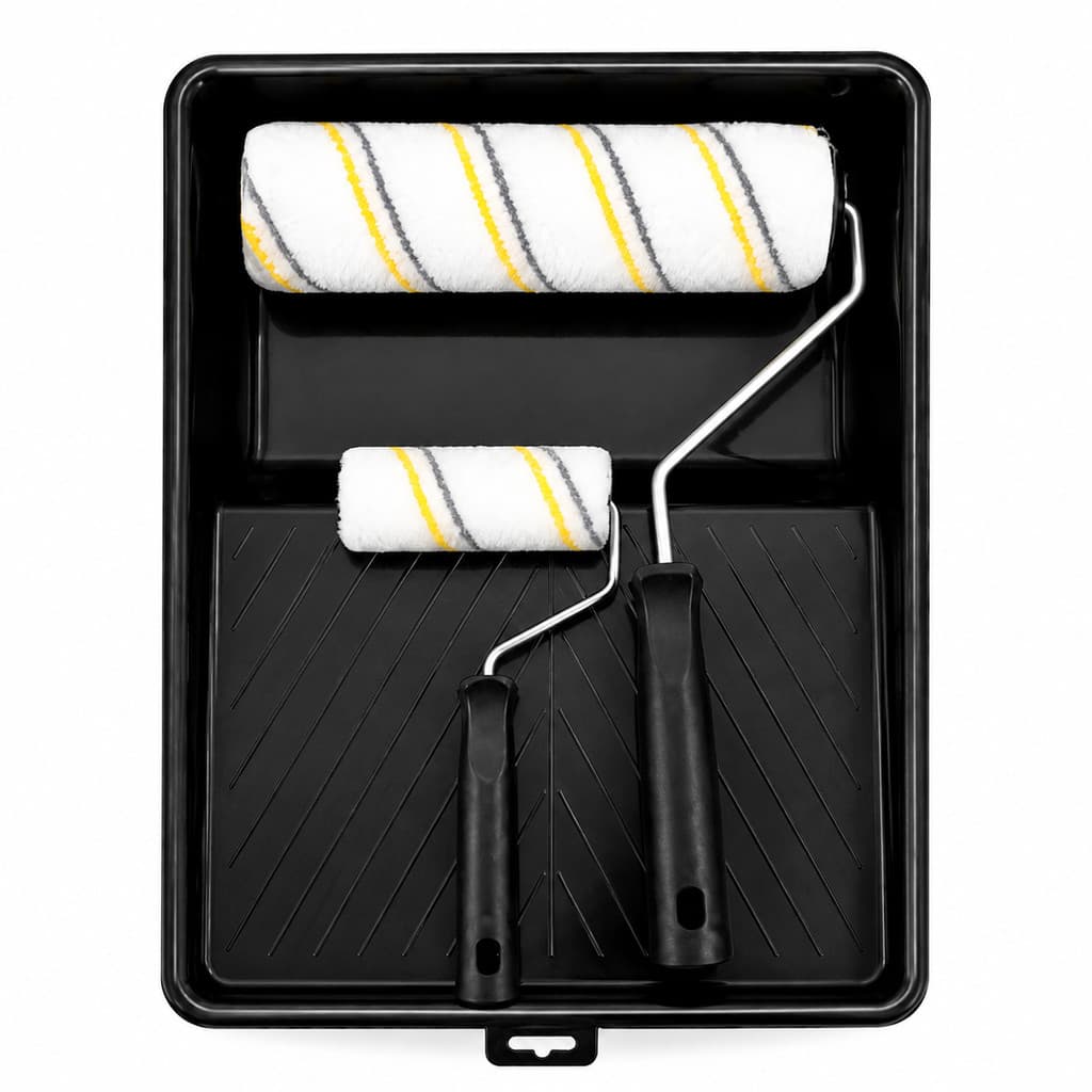 Kit Pintura 3 Peças Rolos de 23 e 9 cm Com Suporte e Bandeja