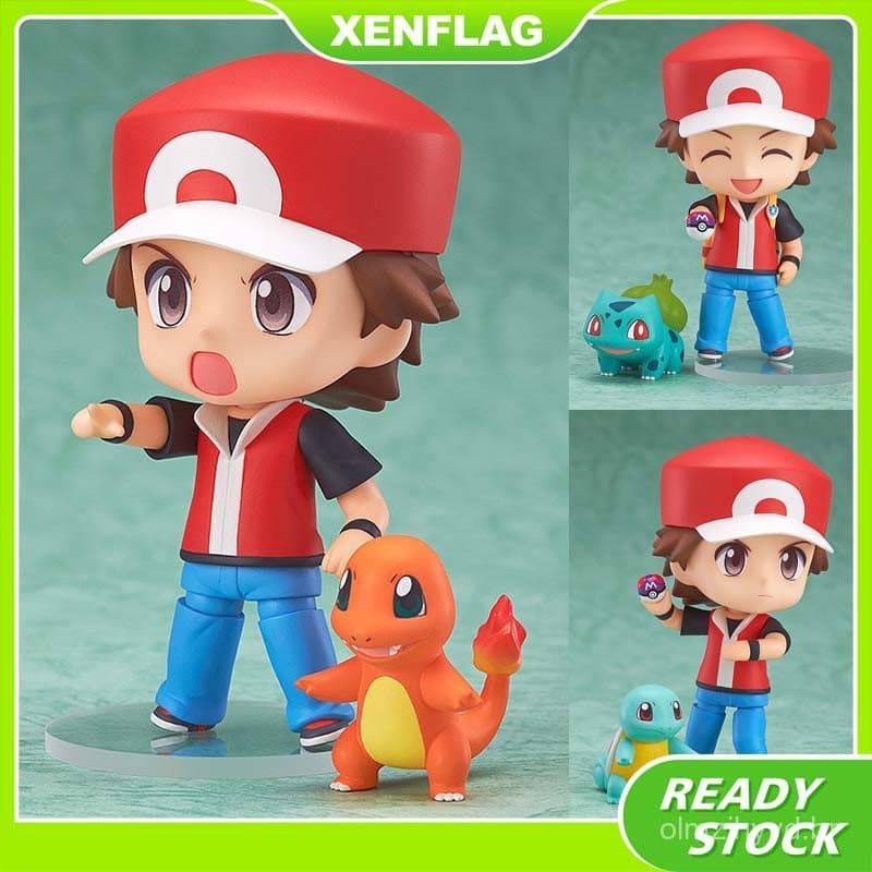 Figura de Ação Nintendo Pokémon No. 425 Squirtle Vermelho, Elfo de Fogo, Bulbasaur, Modelo Colecionável em PVC, Presente