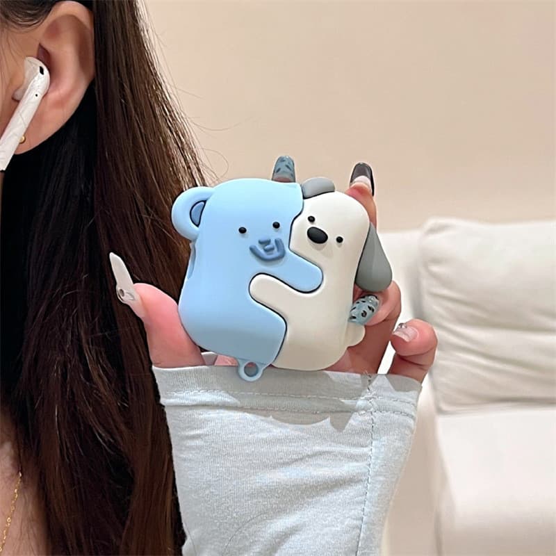 2026 novo estilo bonito abraço cão adequado para airpods pro3 geração capa protetora 4 geração pro2 geração Apple fone d