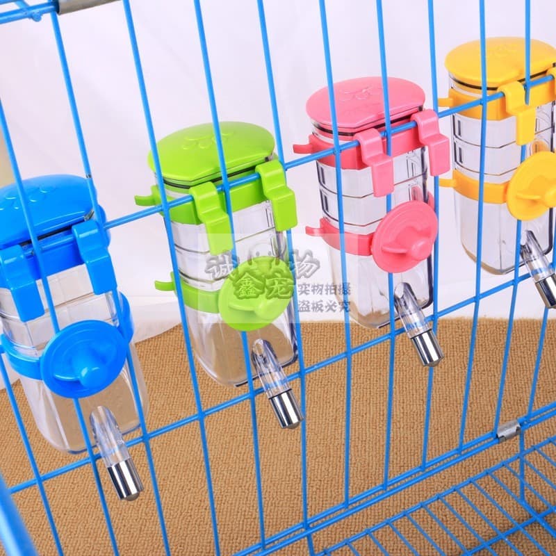Frete grátis gaiola suspensa para animais de estimação fonte potável 375ml alimentação automática de água garrafa de águ