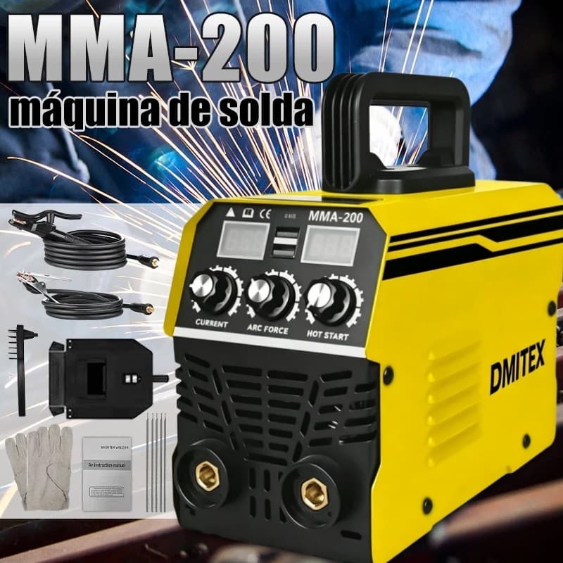 Máquina de Solda Inversora Portátil DMITEX Bivolt 110V/220V MMA Eletrodo - Kit Completo